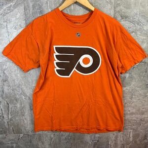 Orange Reebok Philadelphia Flyers NHL hockey shirt Men's XL  #hockey